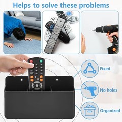 3 Pack Remote Control Holder Wall Mount, 2Pcs Small Remote Holder and 3 Slot