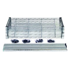 Quantum Storage, Chrome Consumer Grade 4-tier Wire Shelving Unit, Height 72 in,