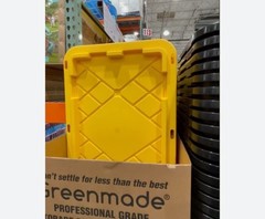 LID ONLY Greenmade 27 Gallon Costco Heavy Duty Tote Bin Yellow Cover Top 31x21x2