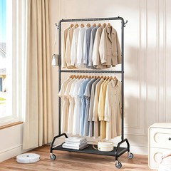 Clothes Rack Double Hanging Clothes Rack Clothing Rack Garment Rack 130LBS Capac