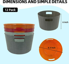 Multicolor 12-Pack Stackable Storage Baskets for Home, Toys & Clothes