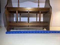 Vintage Solid Oak Wooden Magazine Rack Newspaper Holder Spindle Farmhouse Decor