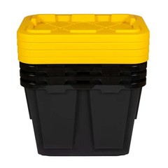 12 Gallon Plastic Storage Container Bin, 4-Pack, Heavy Duty, Lids, Greenmade NEW