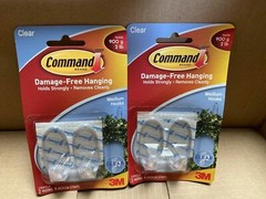 3M Command 8 Pcs(4 packs) Clear Plastic Medium Damage Free Hooks & Strips