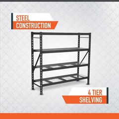 Ironton 4-Tier Storage Shelving, 77in.W x 72in.H x 24in.D