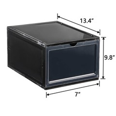 4-12Pcs Clear Plastic Shoe Storage Boxes Black&White Stackable Sneaker Organizer