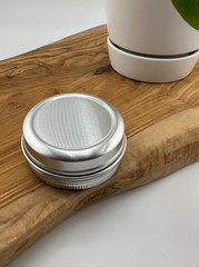 1oz/30 ml Aluminum Tin Container Metal Storage Jar Screw Round top