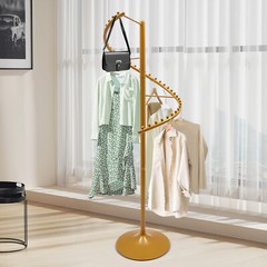 Modern Spiral Rotating Clothing Rack, Free Standing Heavy duty Garment Rack Gold