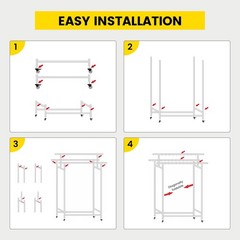 DEGEDUN Heavy Duty Clothes Rack Load 660LBS, Portable& Adjustable Clothes Rac…