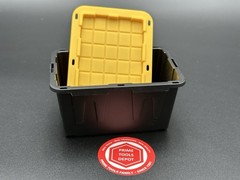 Teeny Commander MINI Black Stackable Tote 0.38QRT with Standard Snap Lid
