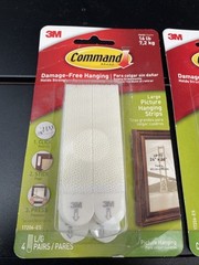 2pk-Command Picture Hanging Strips, Holds 16 lbs, Large, White 17206-ES, 4 Pairs