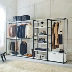 Fiona 32 In. W White Freestanding Wood Closet System Tower with 5 Shelves