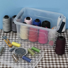 6 Quart Stackable Plastic Storage Bins with Lids – 4 Pack, Clear & Durable
