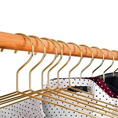 30Pack Metal Gold Wire Clothes Hangers, Coat Hanger, Standard Suit Hangers 17.7″