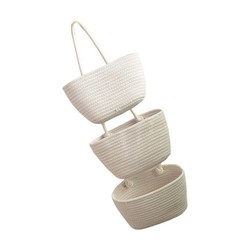 Convenient 3 Layer Cotton Hanging Basket for Storing Spices Toiletries and Files