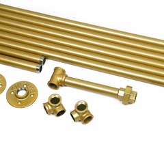 Industrial Pipe Clothes Rack Iron Garment Bar Closet Storage Gold Wall Mounted