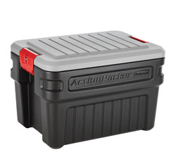 Rubbermaid 24 Gal Action Packer Storage Bin, Heavy Duty Plastic Lockable Inc Lid