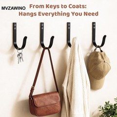 Wall Hooks for Hanging, Large Coat Hooks Wall Mount, Heavy Duty Screw in Metal H