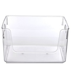 (3 pack) Clear Glossy Plastic Open Front Organizer Bin,Single Size Organizer Bin