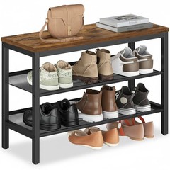 3 Tier Shoe Rack Bench, One Piece Shelves, Shoe Storage Organizer with Raised…