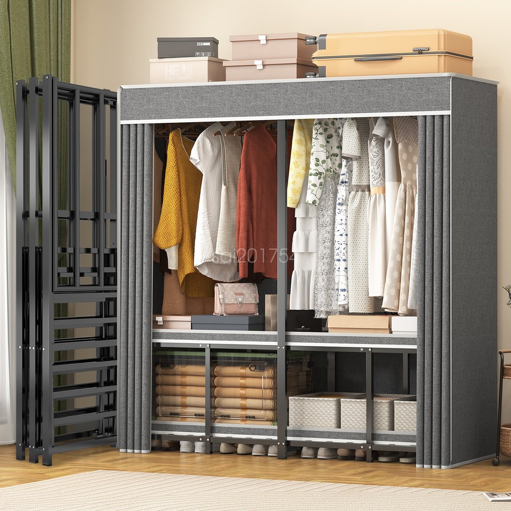 Wardrobe Dustproof Wardrobe Folding Storage Wardrobe Freestanding Wardrobe