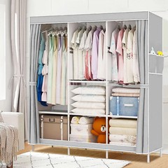 Space Saver Closet Storage Organizer Wardrobe Clothes Rack with Shelves Portable