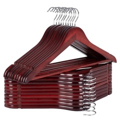 Wooden Hangers 20 Pack – Dark Cherry Coat Shirt Hangers for Closet