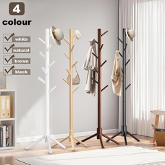 Aliphon Wooden Coat Rack Stand, Freestanding Coat Rack with 8 Hooks, 3 Adjust…
