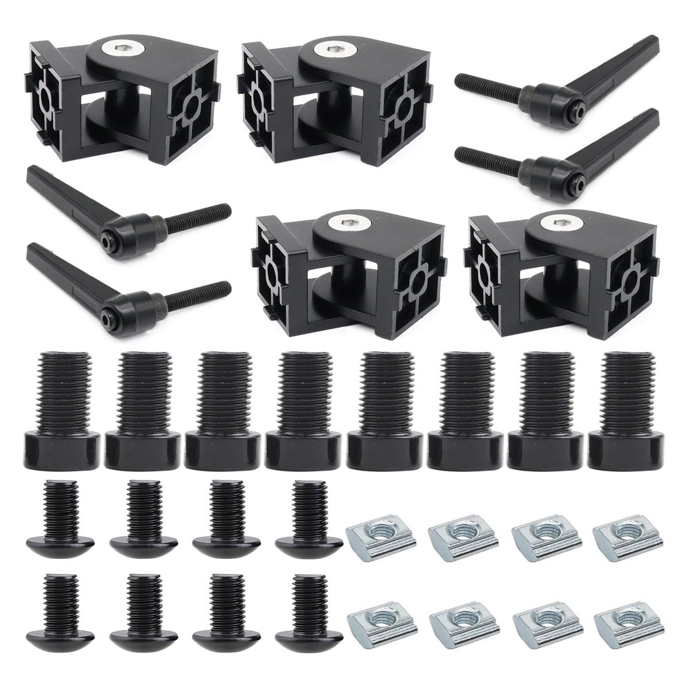 4 Sets Black 25 Series 10 Series Aluminum Extrusion Pivot Hinge Swivel Degree…
