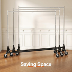 HOKEEPER 63x24x71″ Z Clothes Rack Lockable Wheels Adjustable Heavy Duty