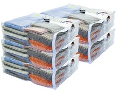 5-Pack Clear Vinyl Zippered Storage Bags 24 x 27 x 7 for Comforters and Bedding