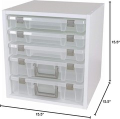 ArtBin 6855SC Super Satchel Cube – 15.5 x 16.75 x 15.625 in., 6 Rail Set, White