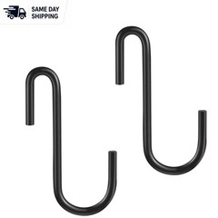 10 Pack Heavy Duty Black S Hooks – Perfect for Kitchen & Closet Organization