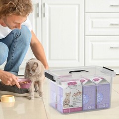 AnnkkyUS 6-pack 18 Quarts Storage Boxes with Lid and Handle, Clear Plastic Tote