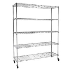 5 Tier Heavy Duty Large Wire Shelving Unit NSF Metal Shelf Rack Shelving Chrome