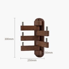 Black Walnut Coat Rack Wall Mounted Wood Entryway Hanger Modern Decor 12″ High