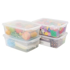 4 Packs 14 Quart Clear Latching Box, Plastic Storage Bin with Lid