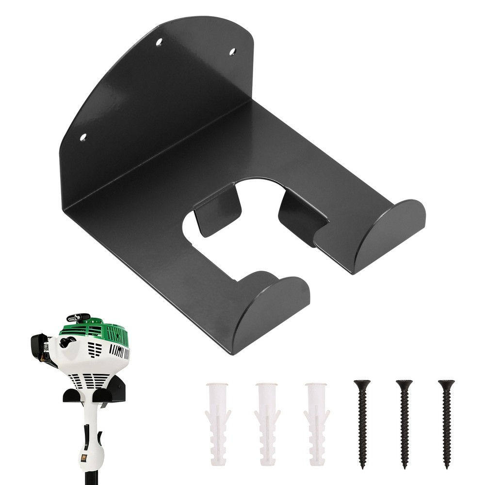 Wall Mount Trimmer Holder Heavy-Duty Garage Storage Rack for Weed Eater Black