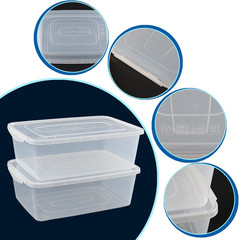 16 Quart Clear Storage Bins with Lids & Latches – 2 Pack, Stackable Containers