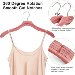 Premium Red Cedar Coat Hangers 24 Pack – No Bump, 360° Hook, Notched