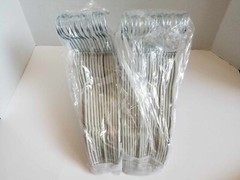 35 Non Slip Velvet Clothes Hangers with Cascading Hooks, light gray, 16.5 In