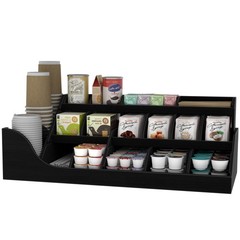 Suli Exact Large Coffee Station 3 Tier(18 Compartment)-Upgrade, Black