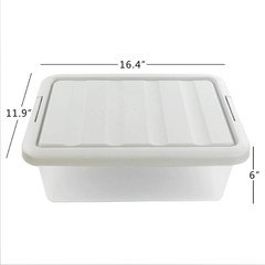 Durable 14 Quart Plastic Storage Bins with Lids – Set of 2, White