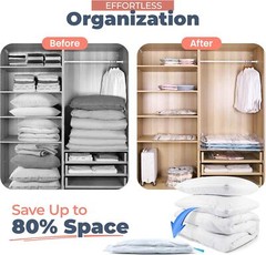 10 Pcs Vacuum Storage Bags Space Saver Garment Seal Clothes Compression Bag