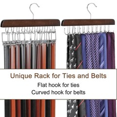 40 Hooks Belt Tie Hanger Space Saving for Closet, 2 in 1 Belt Ties Racks Max …