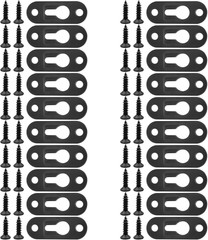 20PCS Black Metal Keyhole Hanger Plates with Screws 1.31″ Spacing Picture Mirror