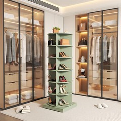 6 Tier Rotating Shoe Rack Tower 360° Spinning Shoe Display Carousel