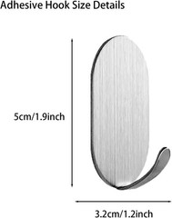 Sticky Adhesive Hooks 10 Pack Stainless Steel Stick Hooks for Hanging Towel Coat