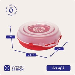 Homz 24″ Diameter Holiday Christmas Plastic Wreath Storage Box, Red (Open Box)