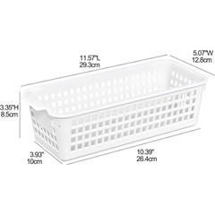 Small Plastic Storage Baskets 6-Pack Organizer Trays in White